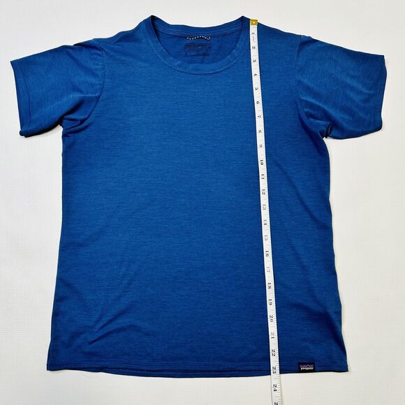 Patagonia Shirt Womens Small Blue Moisture Wicking Tee Shirt Trail Run - Picture 3 of 8